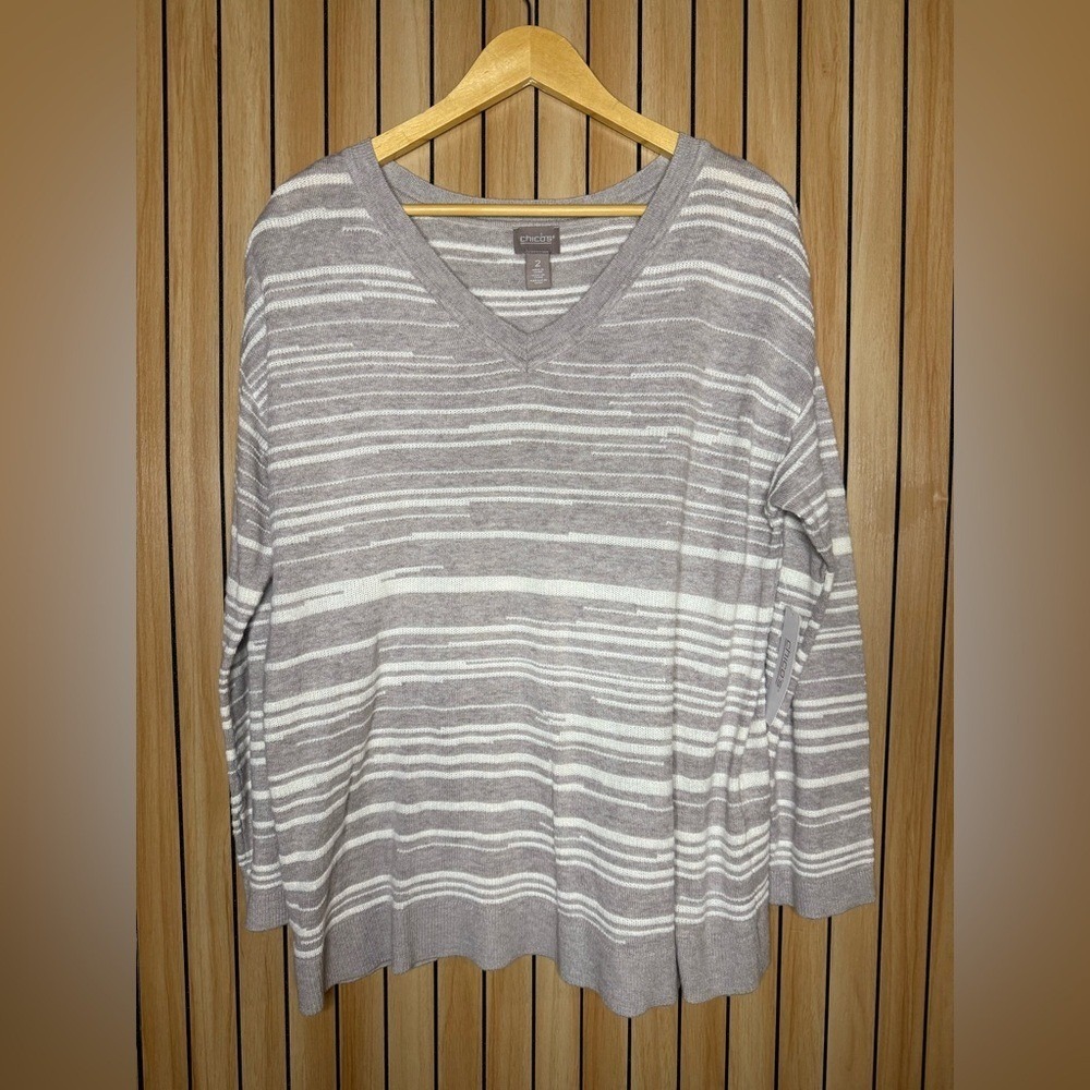 Chicos V Neck Sweater NWT L